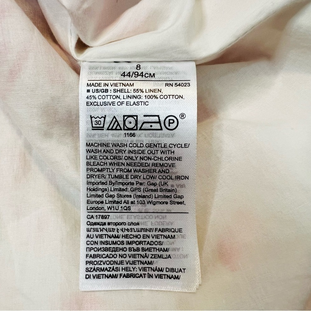Banana Republic Linen & Cotton Blend Red, Pink & White Floral Mini Dress. Size 8 - Picture 12 of 16